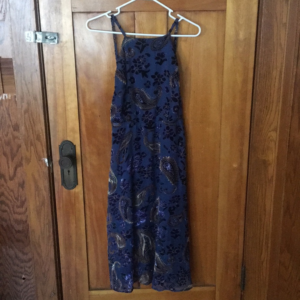 Open Back Midi Dress with Floral Detail